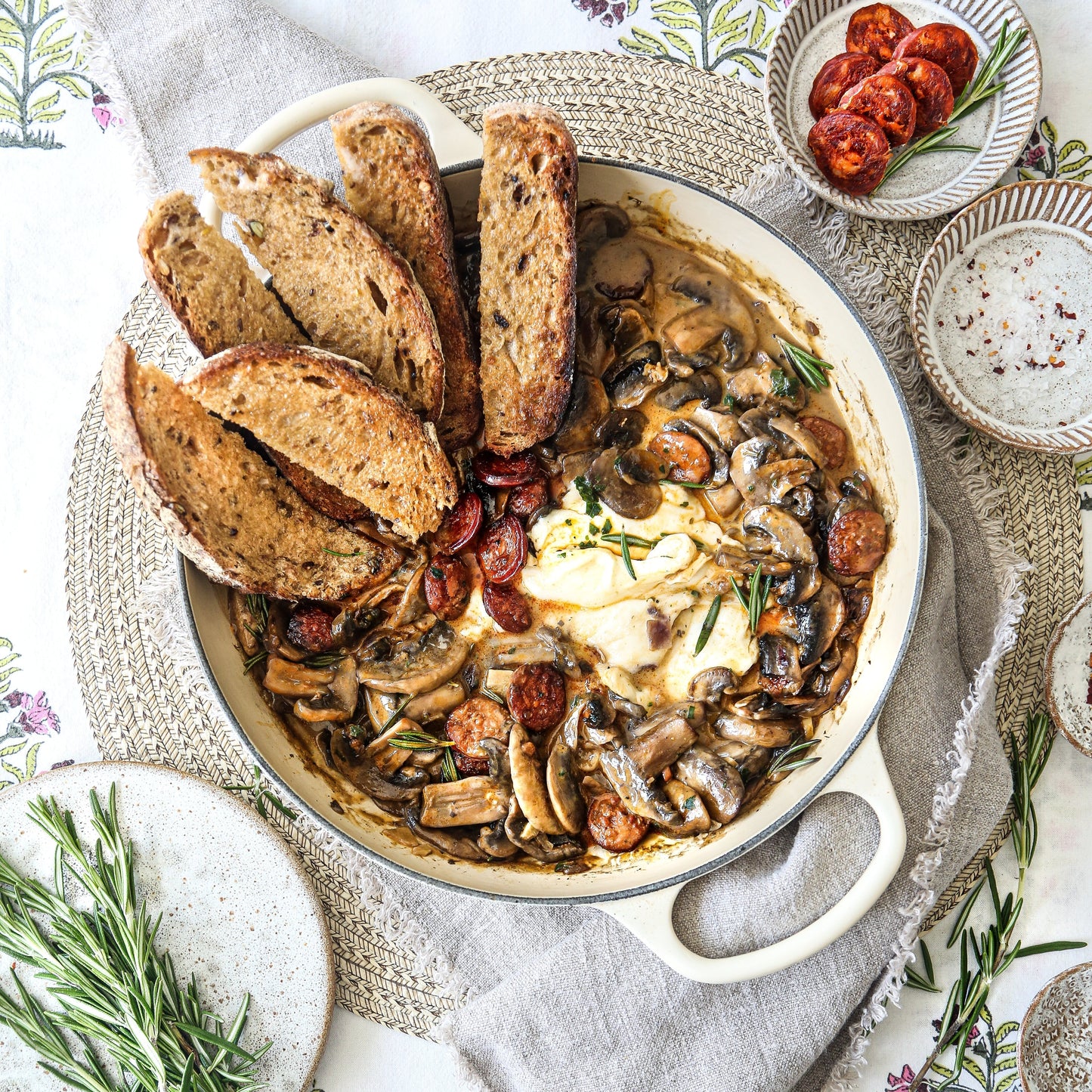 Mushroom Stroganoff with Chorizo