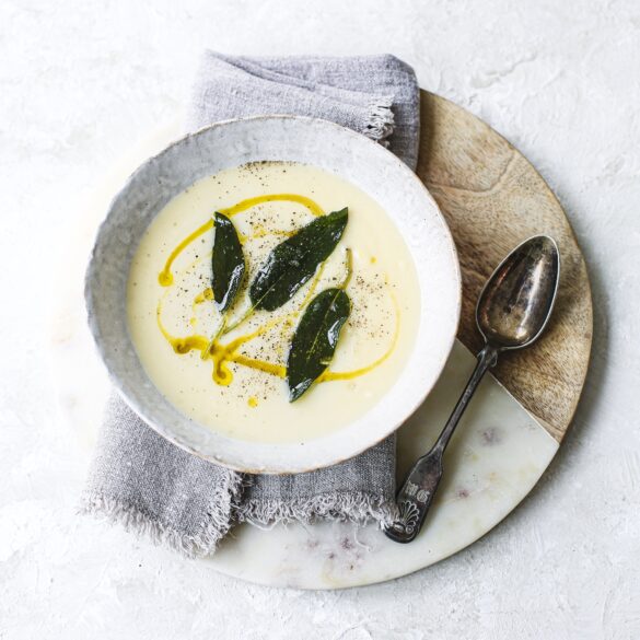Parsnip Soup with Maple & Crispy Sage