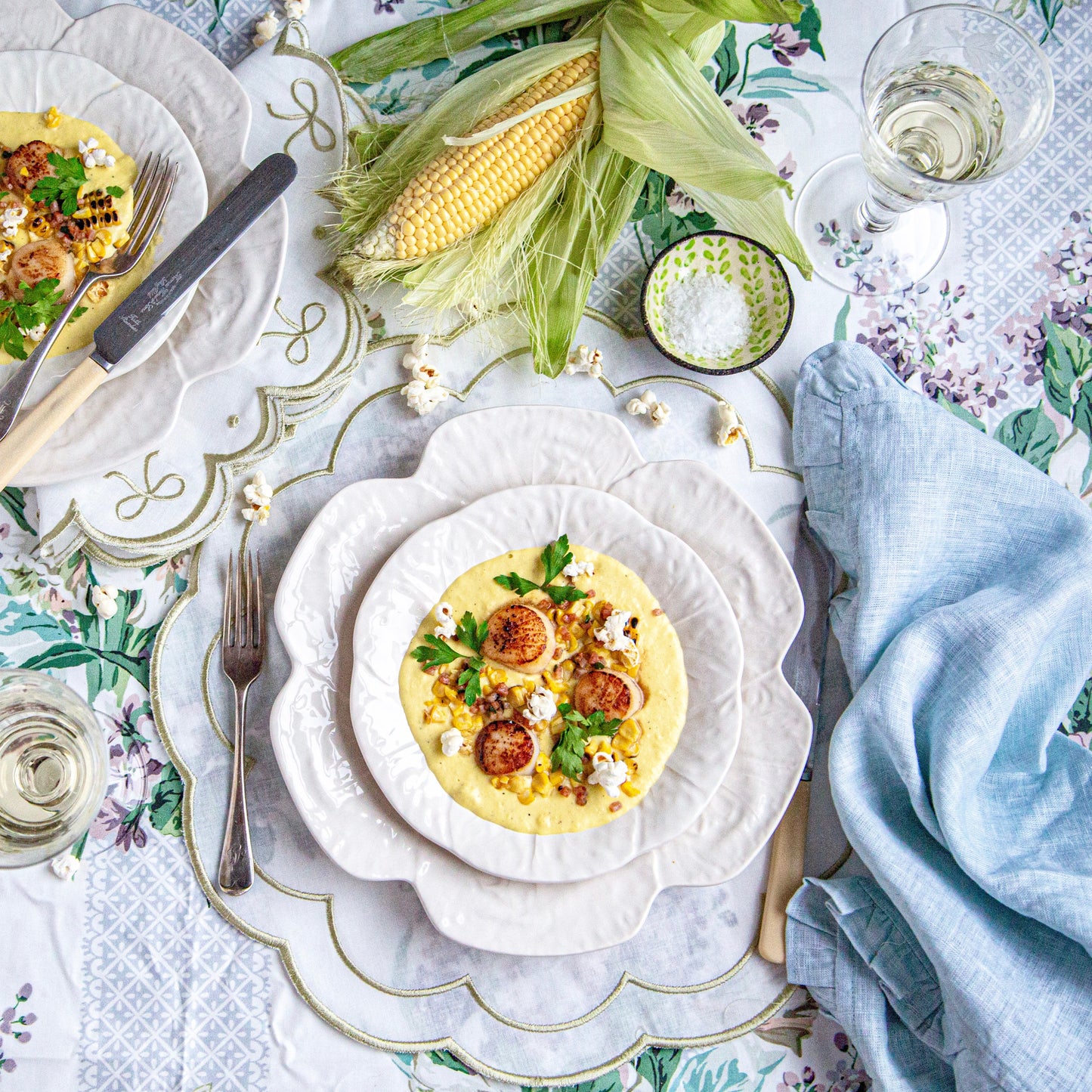Pan Fried Scallops with Creamed Summer Sweet Corn