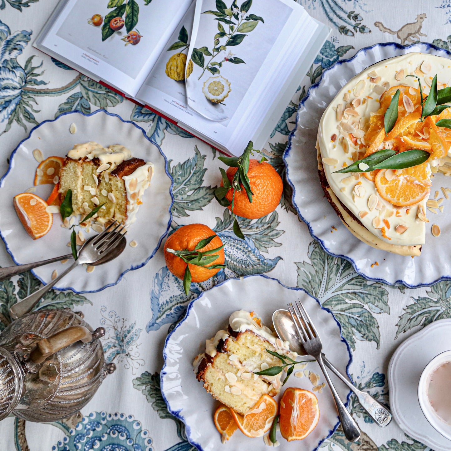 Clementine and Almond Cake with Clementine Custard